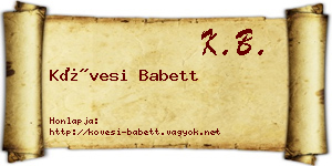 Kövesi Babett névjegykártya